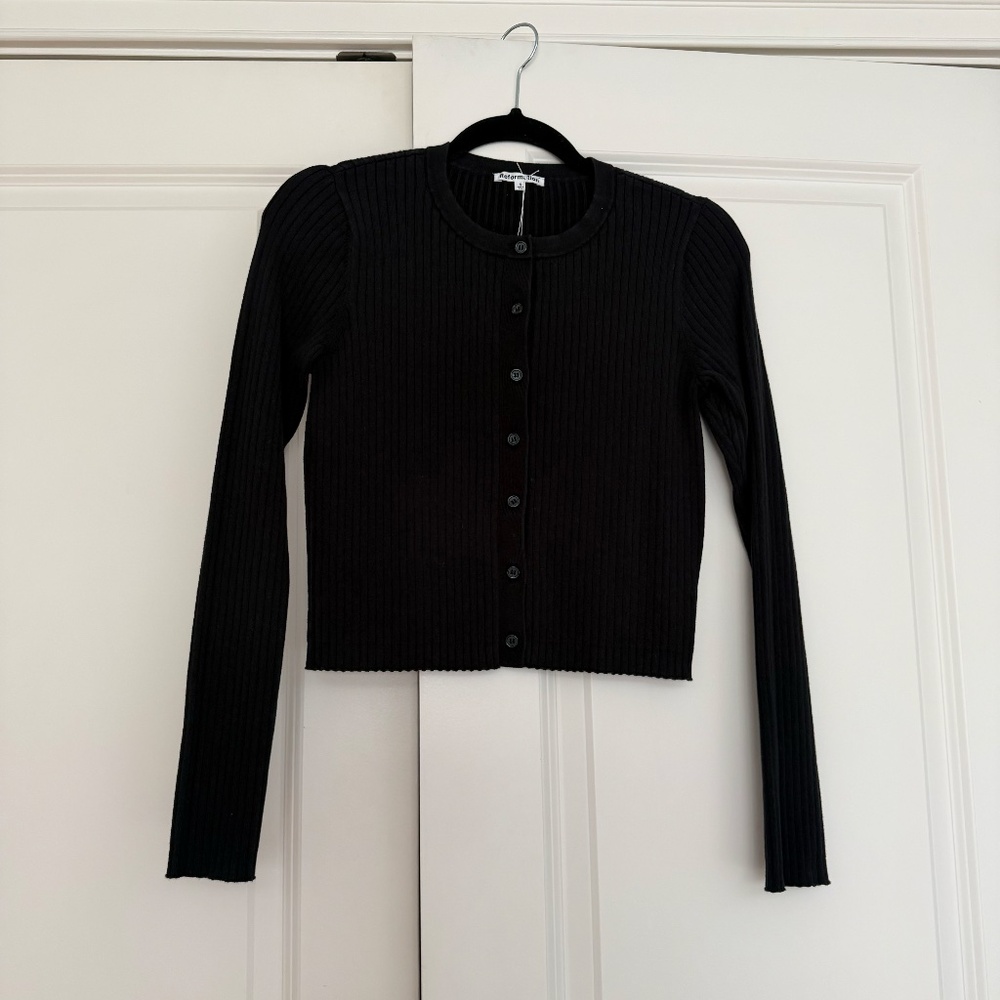 Reformation Joanne Cotton Cardigan – Black (Lightly Used) Size S